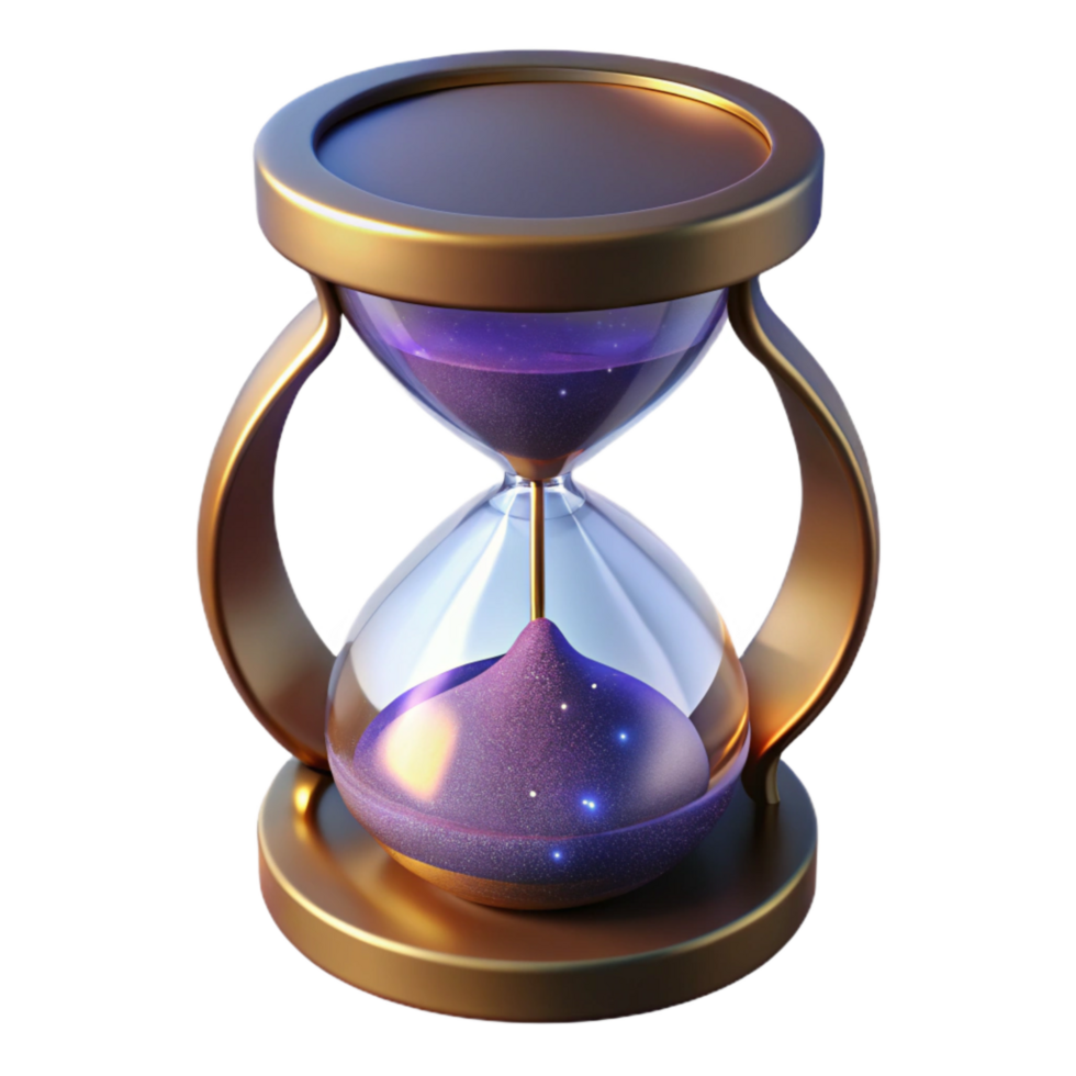 impressive vintage Sand Timer Empty Angled View Cutout Transparent Background original png