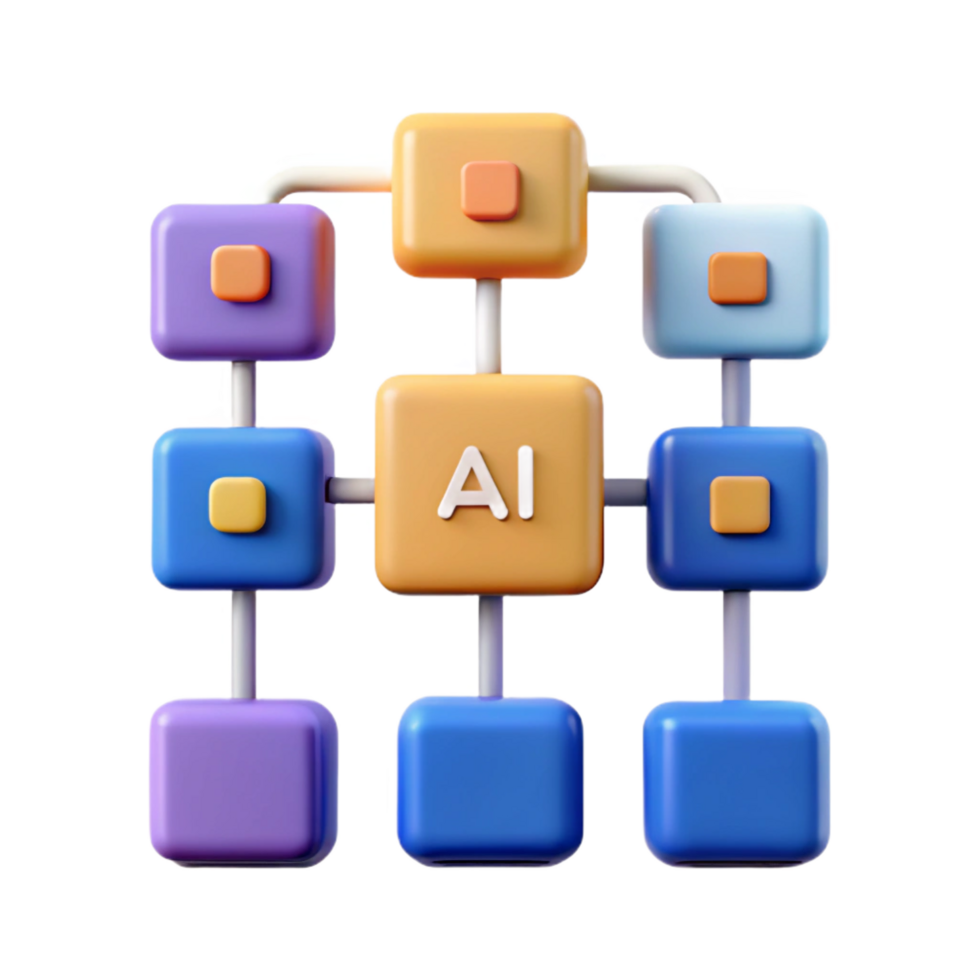 breathtaking dreamy avant-garde Machine learning algorithm flowchart NO BACKGROUND with Transparent Background. high quality png