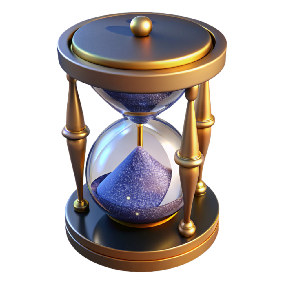 magnificent creative Sand Timer with Metal Frame Angled View Cutout png