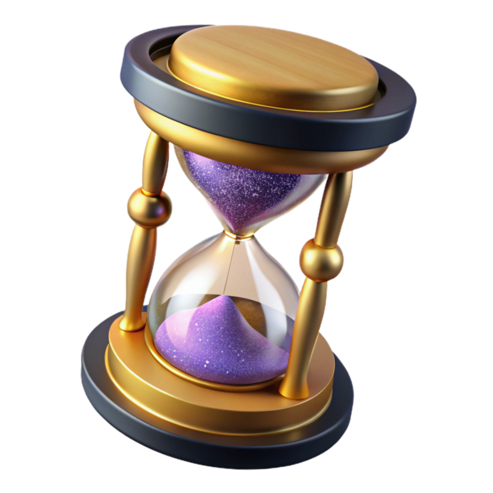 magnificent contemporary Sand Timer with Plastic Frame Angled View Cutout authentic png