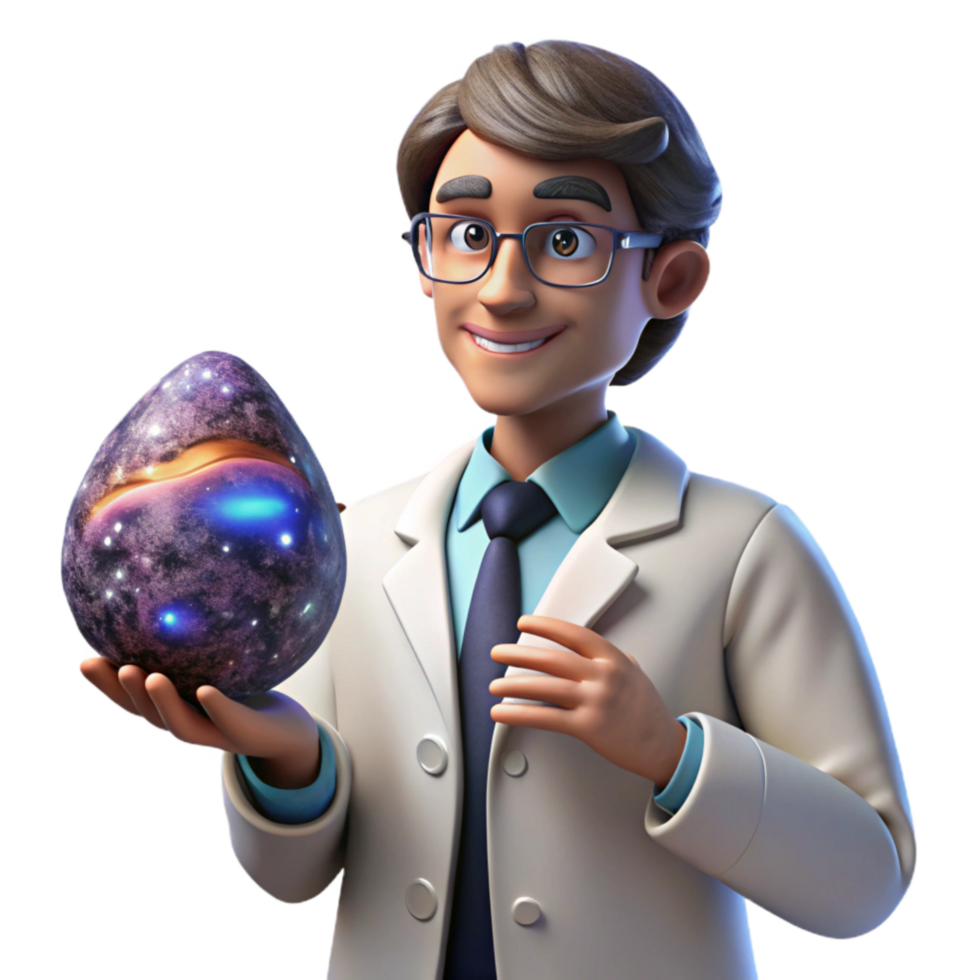 magnificent abstract Scientist Examining a Fossil Transparent authentic png