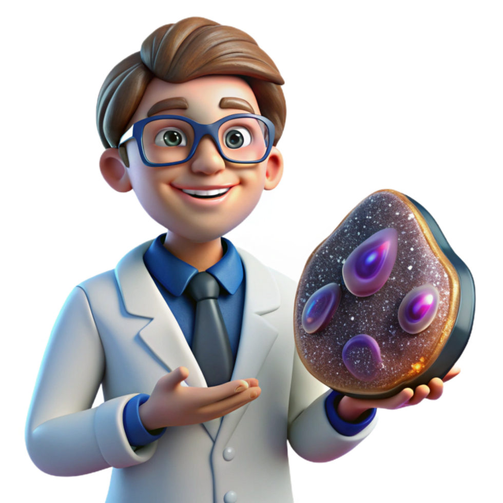 extraordinary traditional Scientist Examining a Fossil Transparent premium png