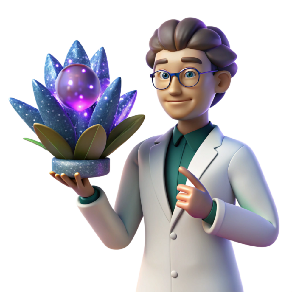 magnificent abstract Scientist Examining a Plant Transparent genuine png