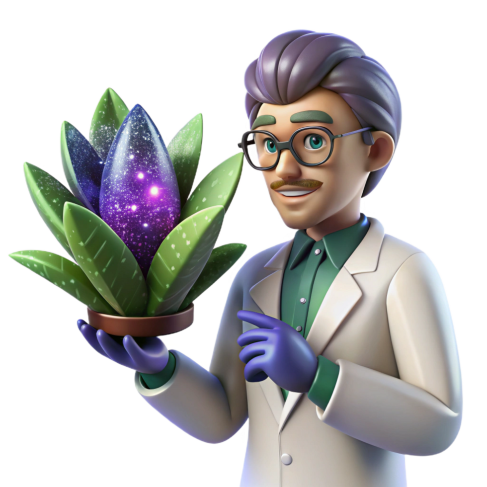 wonderful contemporary Scientist Examining a Plant Transparent detailed png