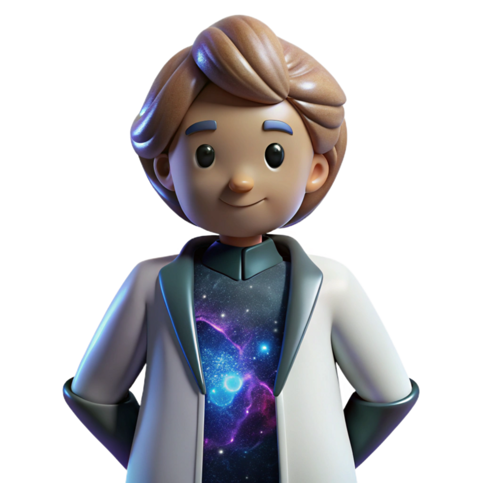serene contemporary Scientist Silhouette in Lab Coat Isolated on Transparent Background png