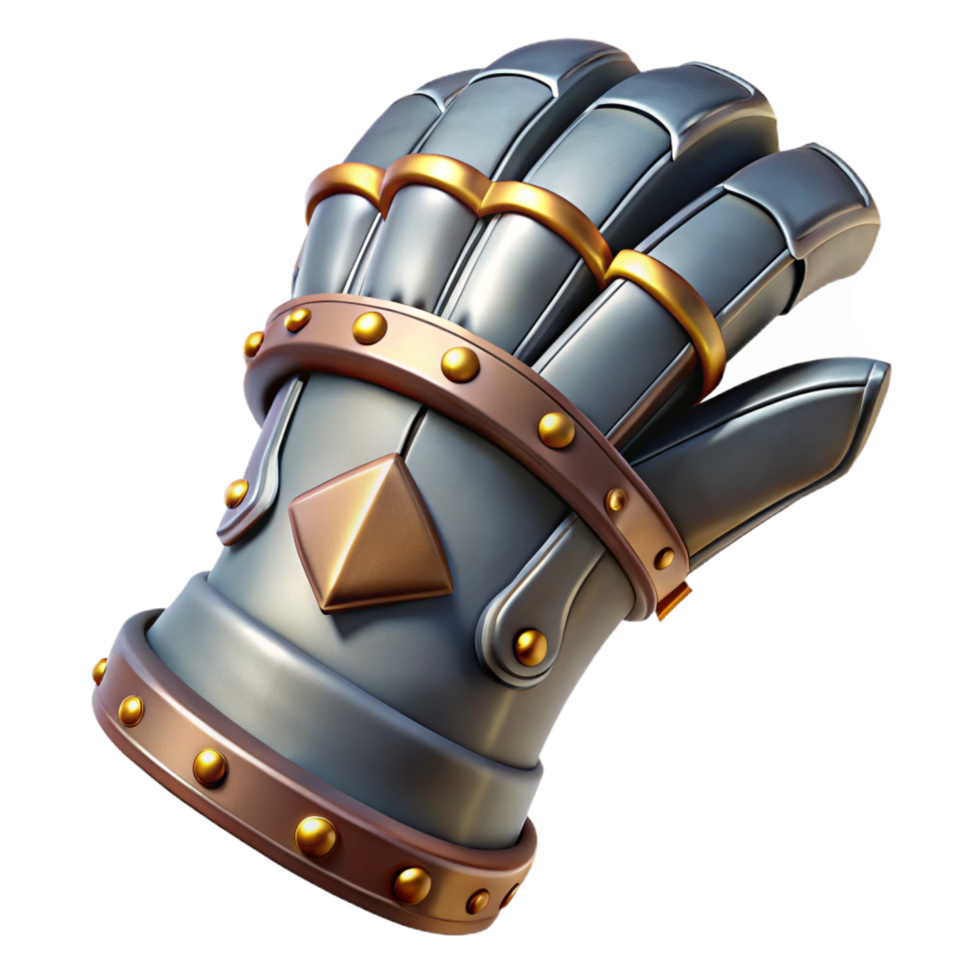 dramatic exceptional A detailed illustration of a knight's gauntlet. NO BACKGROUND with Transparent Background. png