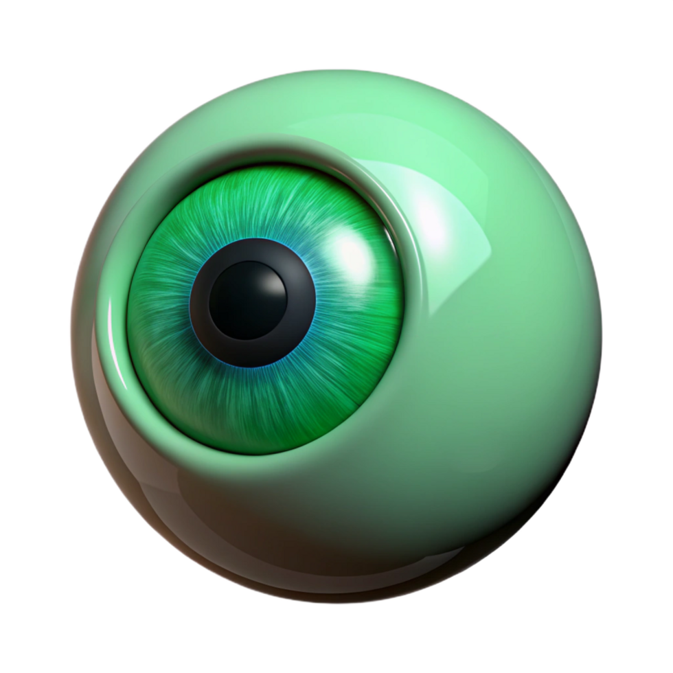 enchanting dreamy traditional A single human eye, iris a deep emerald green. NO BACKGROUND with Transparent Background. authentic png