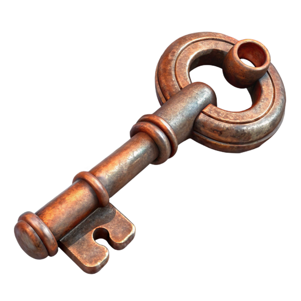 dazzling calm rustic An antique skeleton key, ornate and rusted. NO BACKGROUND with Transparent Background. sharp png