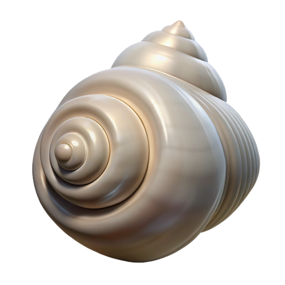 dreamy splendid A single seashell, spiraled and textured. NO BACKGROUND with Transparent Background. sharp png