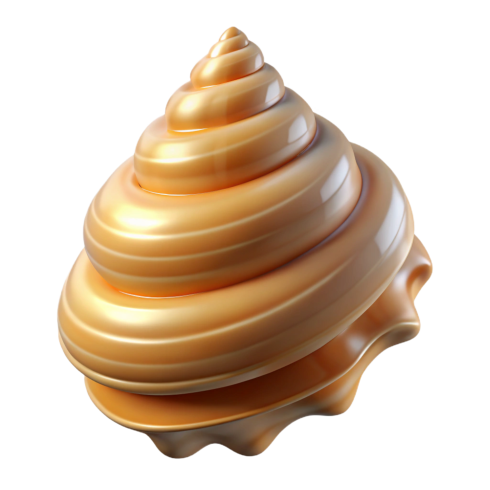 captivating intense renaissance A single seashell, spiraled and textured. NO BACKGROUND with Transparent Background. flawless png