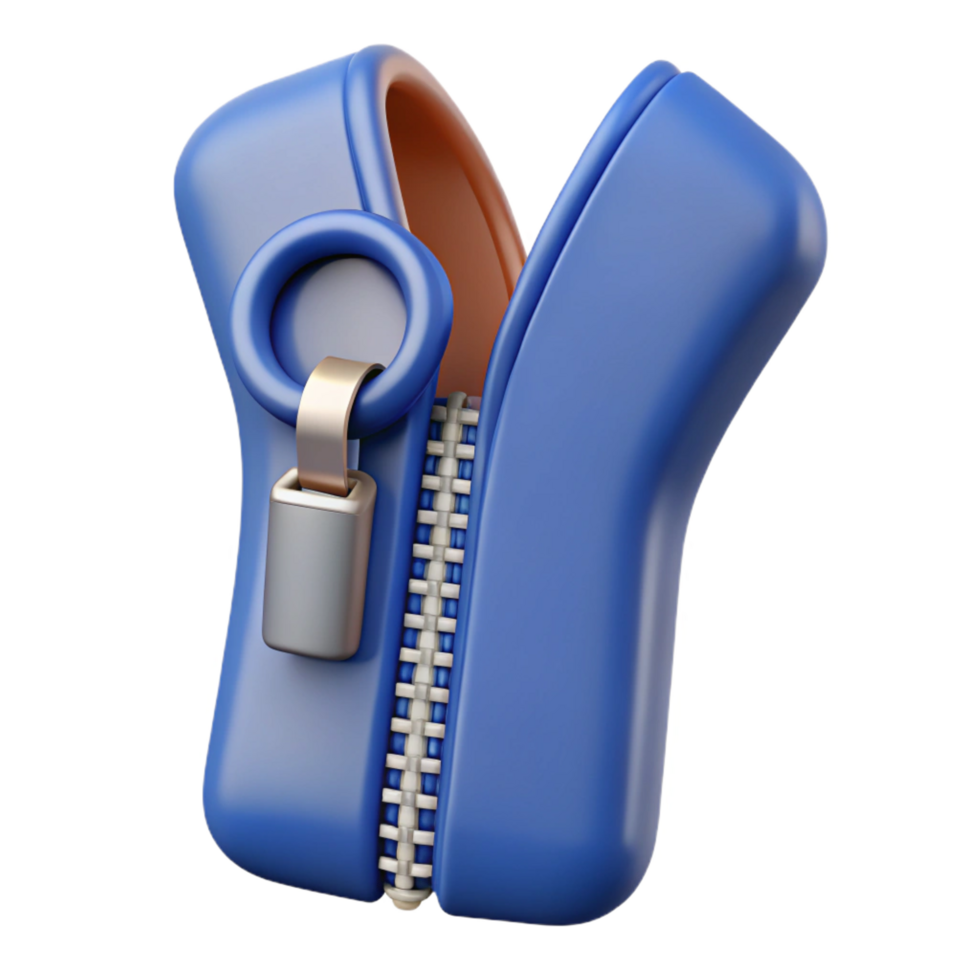 alluring minimalist A single zipper, half-open. NO BACKGROUND with Transparent Background. elite png