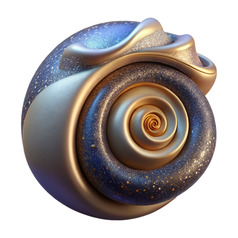 impressive rustic Seashell with Spiral and Shadow Cutout png