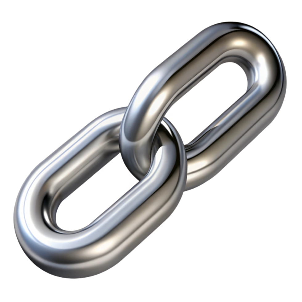 coveted gothic A single chain link, metallic and strong. NO BACKGROUND with Transparent Background. artisan png