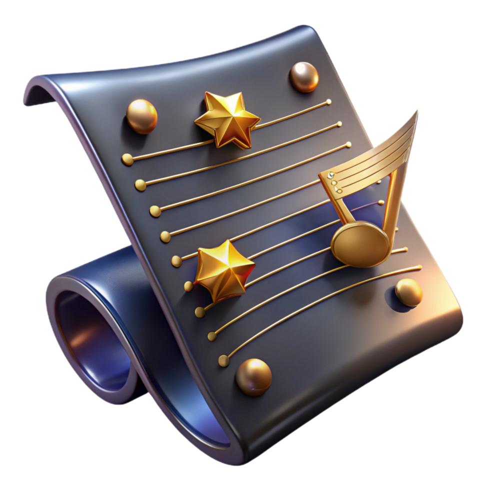 beautiful abstract Sheet Music Isolated with Handwritten Notes and Symbols high resolution png
