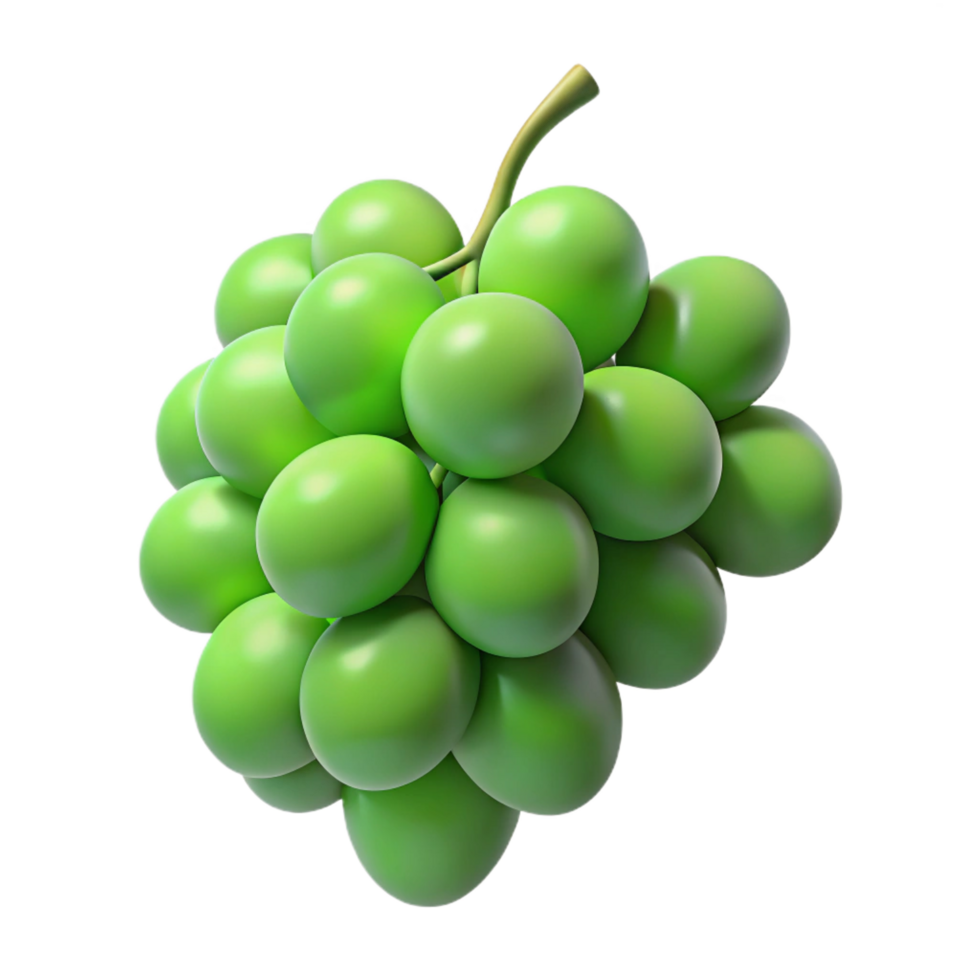 calm vibrant Bunch of green grapes NO BACKGROUND with Transparent Background. precision png
