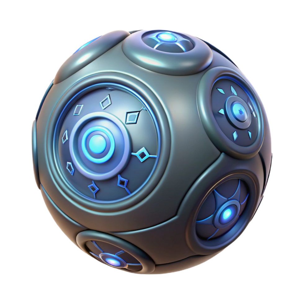 distinctive impressionist A mystical orb with glowing symbols, NO BACKGROUND with Transparent Background. fine detail png