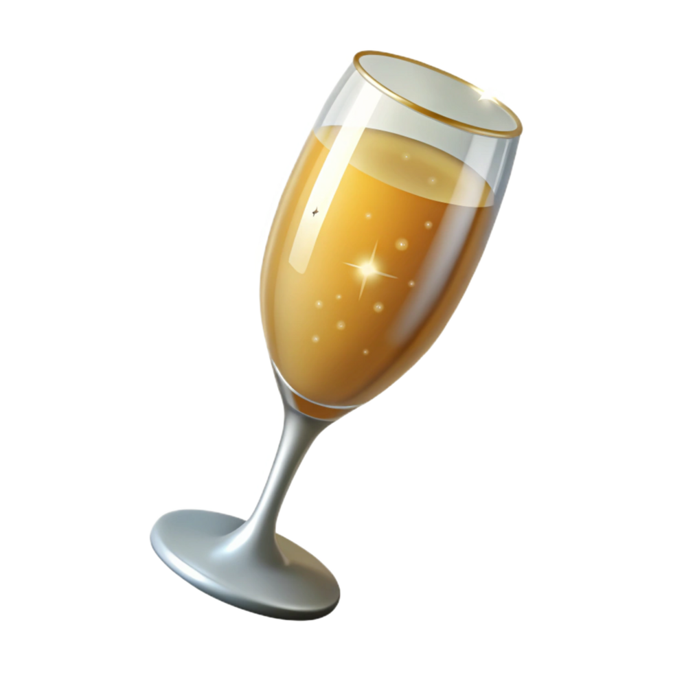 dynamic elegant A glass of sparkling champagne, NO BACKGROUND with Transparent Background. expertly shot png