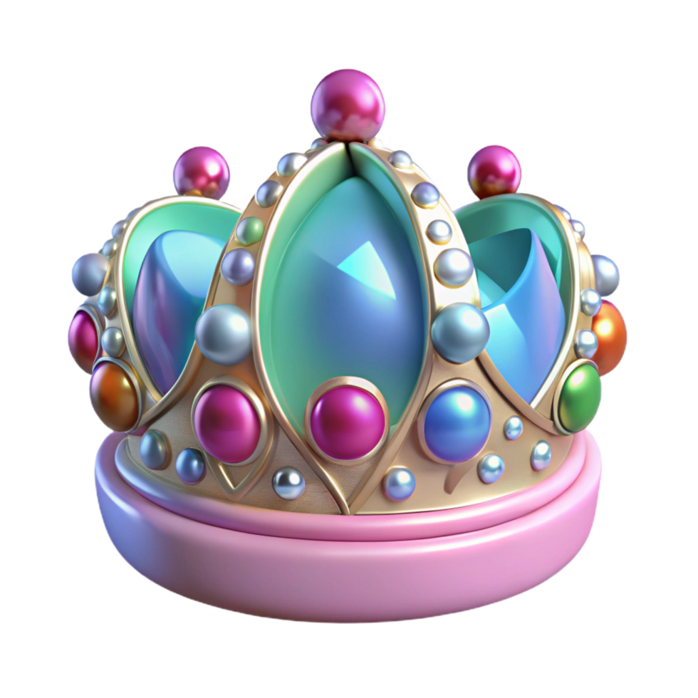 beautiful exemplary A sparkling tiara, adorned with jewels. NO BACKGROUND with Transparent Background. png