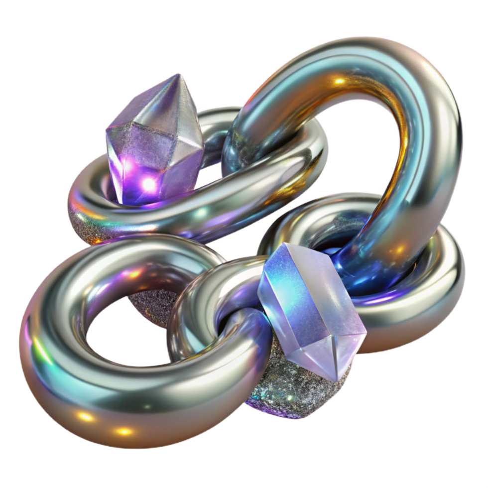 wonderful classic Silver Chain with Links Detailed View Transparent Background detailed png