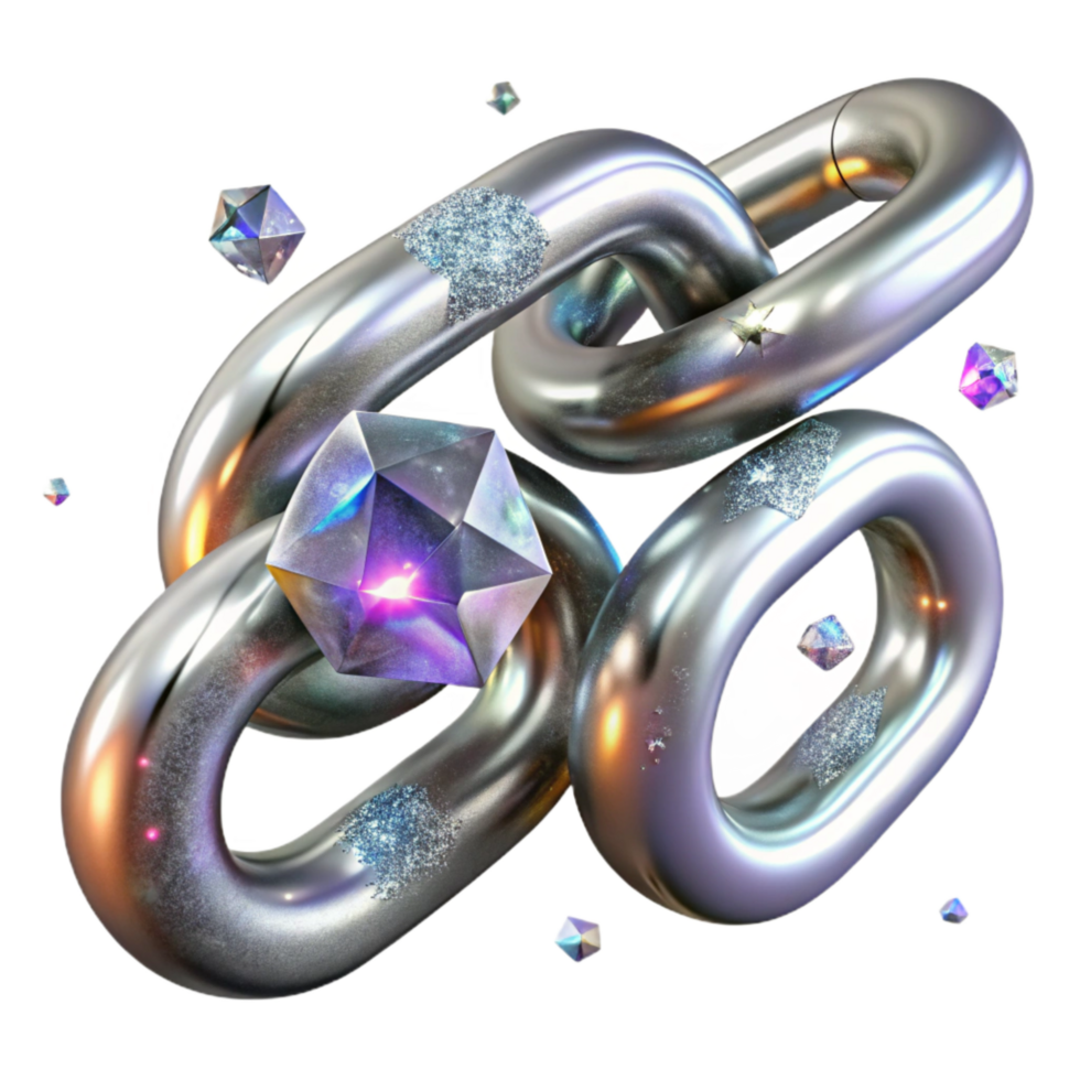 stunning traditional Silver Chain Links Isolated with Realistic Detail professional png