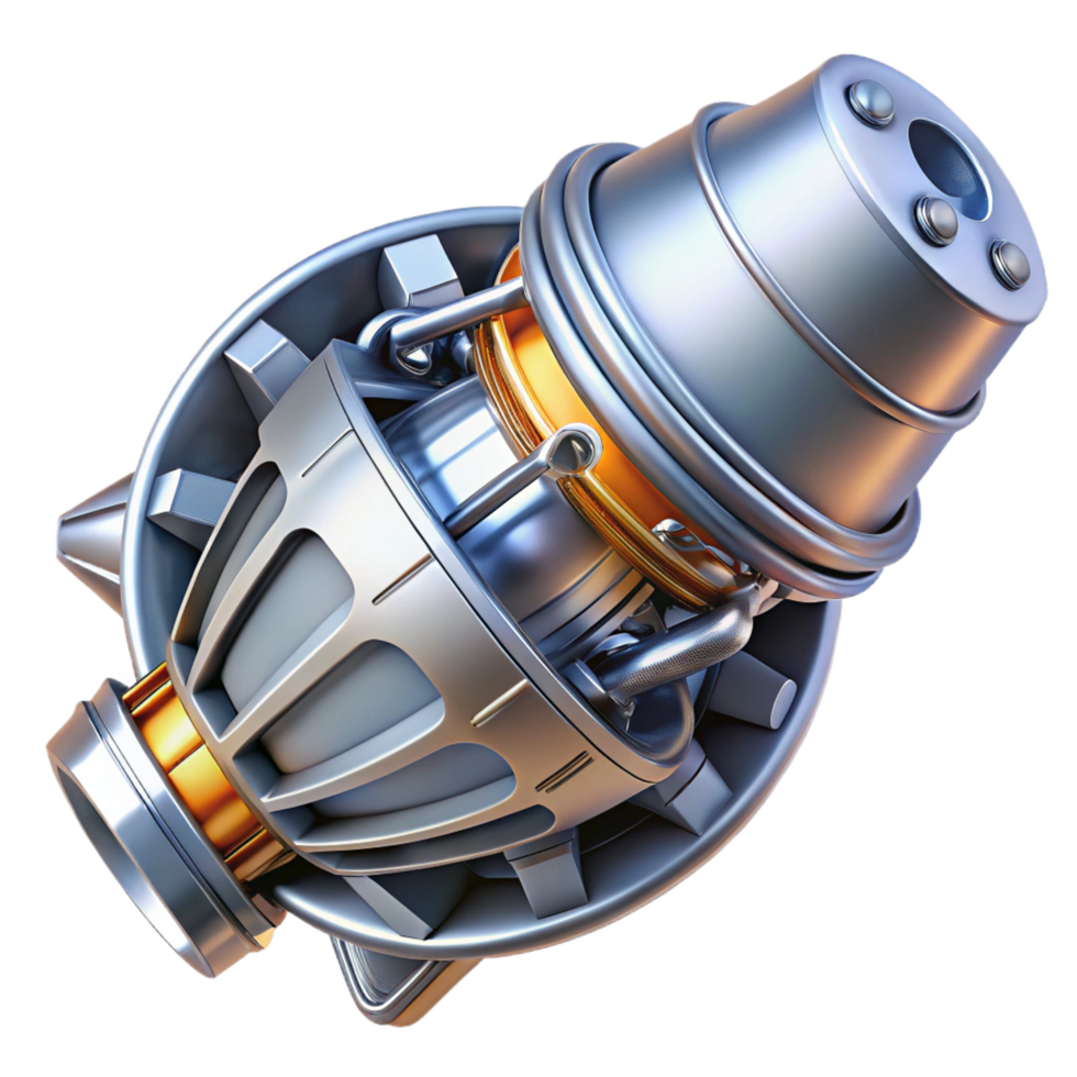 unparalleled traditional Spaceship engine nozzle with intricate internal mechanics. NO BACKGROUND with Transparent Background. expertly shot png