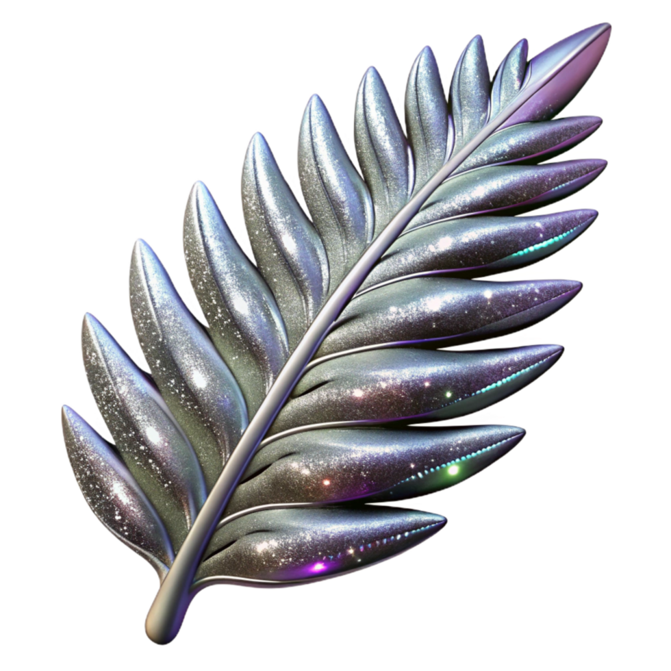 stunning traditional Silver Fern Leaf Fractal Isolated high resolution png