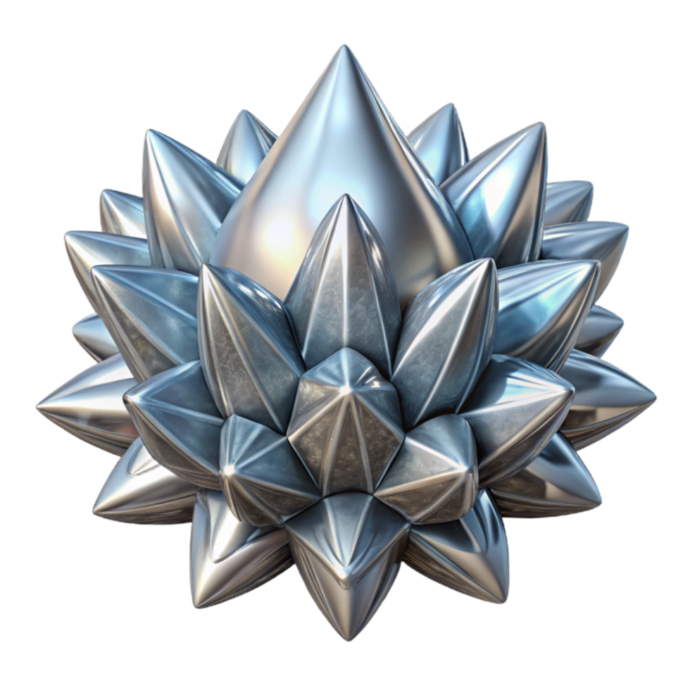 extraordinary abstract Silver Frost Pattern Fractal Element Transparent Background high resolution png