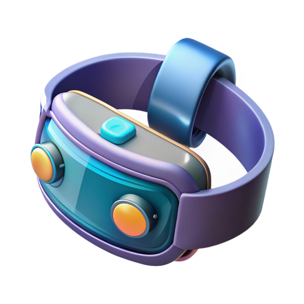 dramatic exceptional High-tech wearable computer with holographic display and voice controls. NO BACKGROUND with Transparent Background. png
