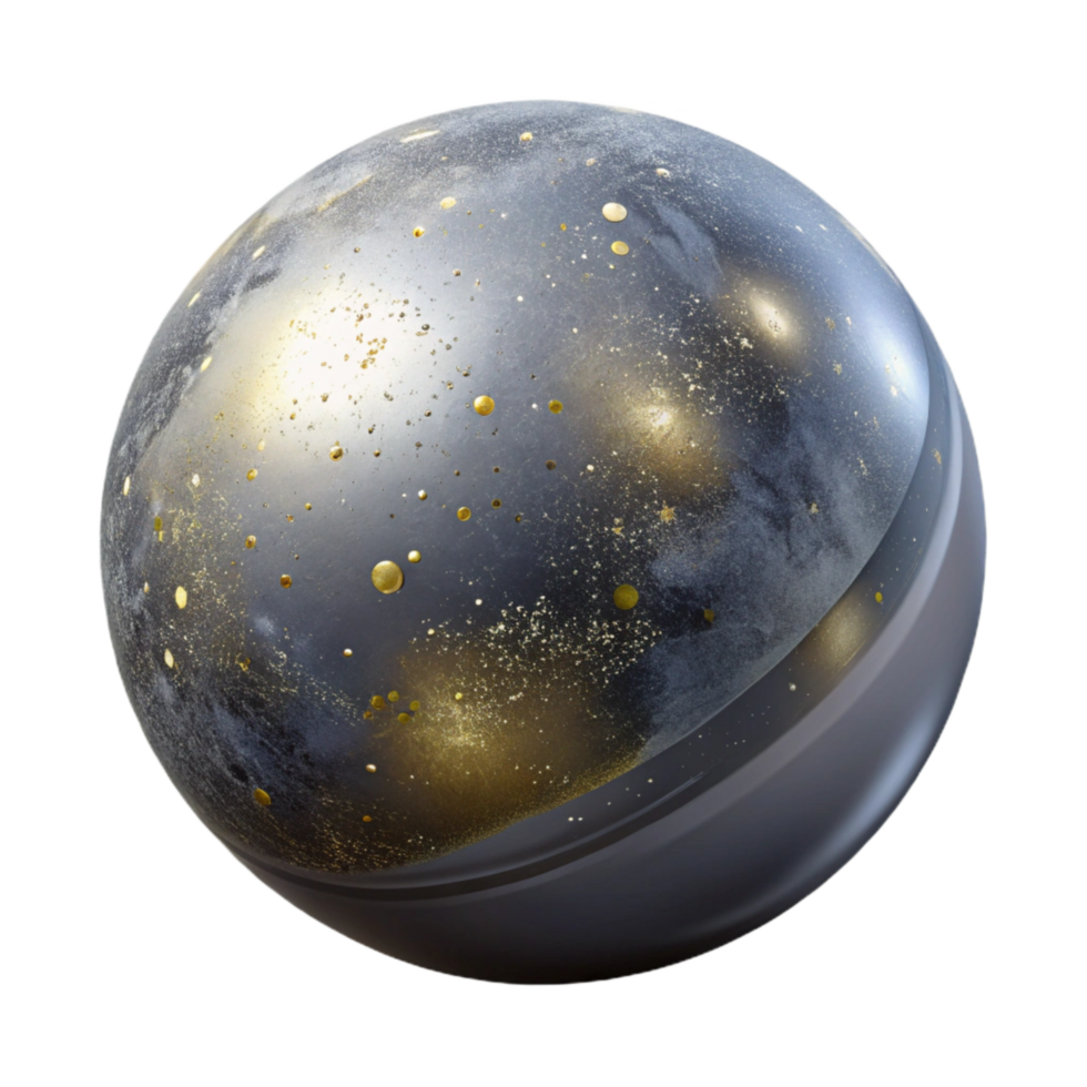 vibrant vintage Simple Gray Sphere with Reflection Isolated professional png