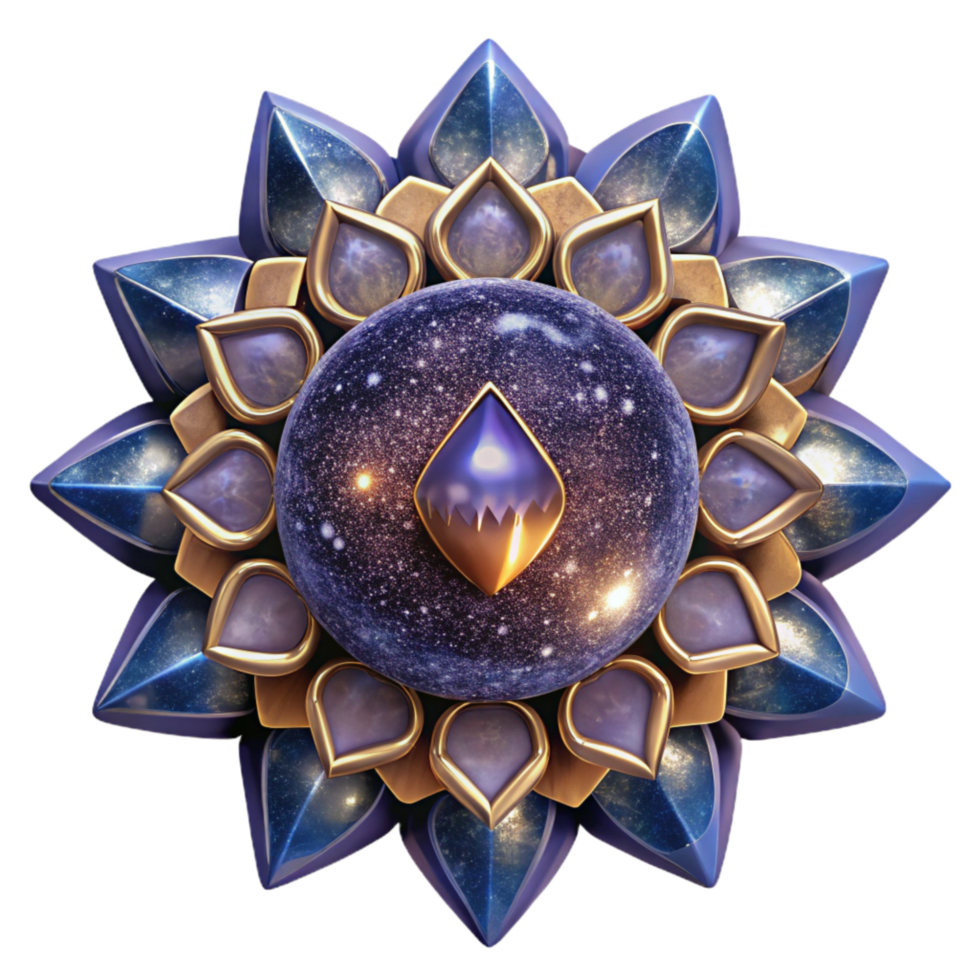 magnificent artistic Simple Mandala Form Indigo Transparent Background original png