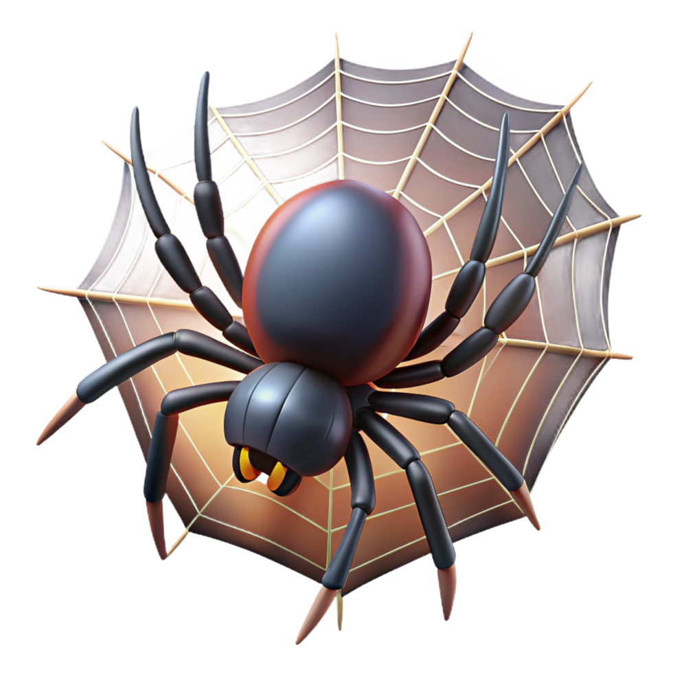acclaimed industrial Spider spinning a web web considered part of the spider NO BACKGROUND with Transparent Background. fine detail png