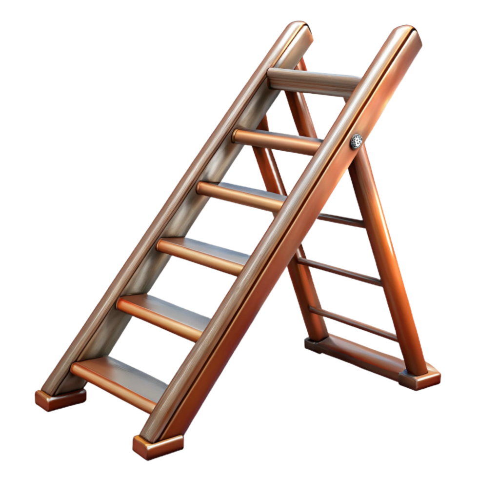 dramatic coveted Fire escape ladder, metal, rusty, NO BACKGROUND with Transparent Background. png