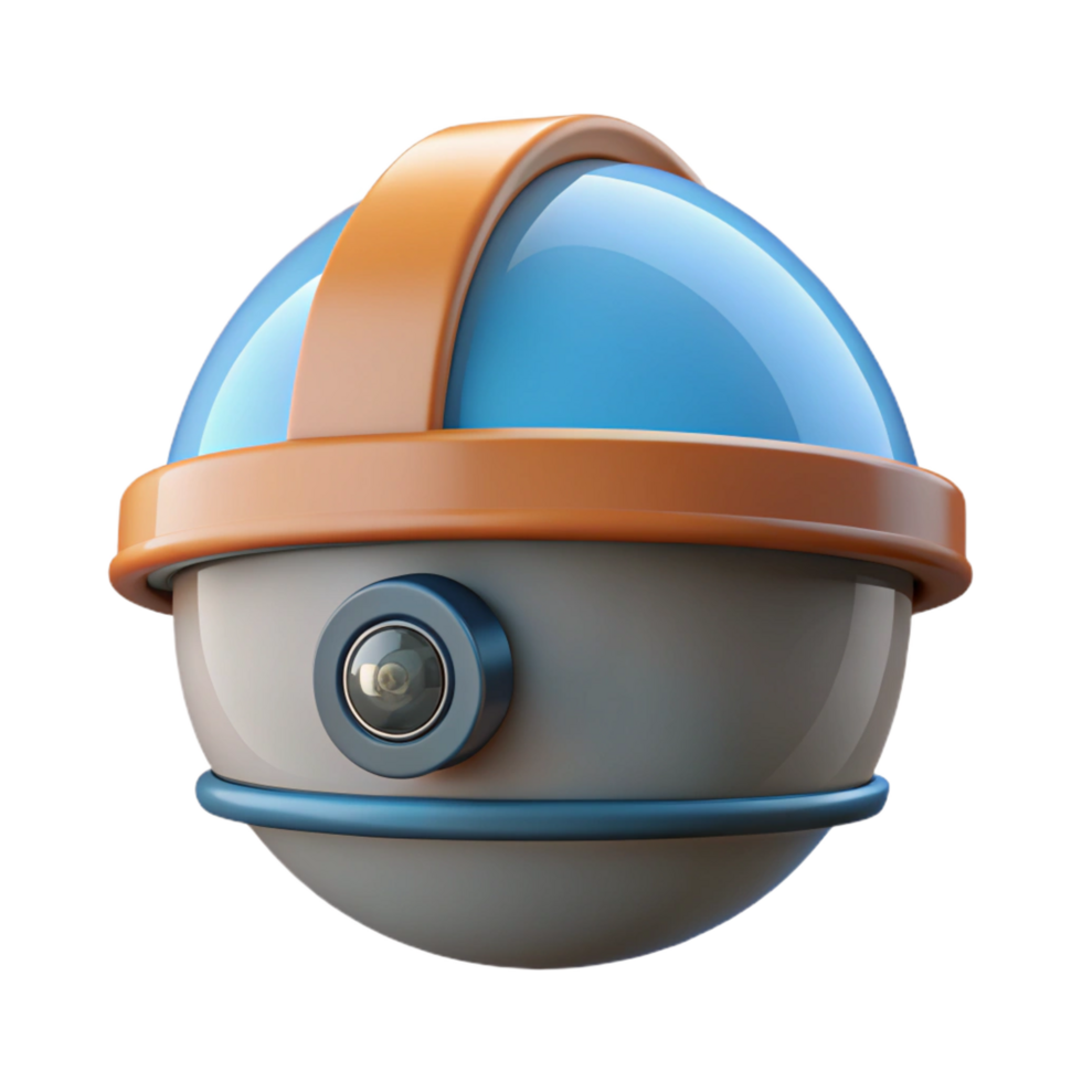 elegant traditional Security camera, dome, surveillance, NO BACKGROUND with Transparent Background. studio quality png