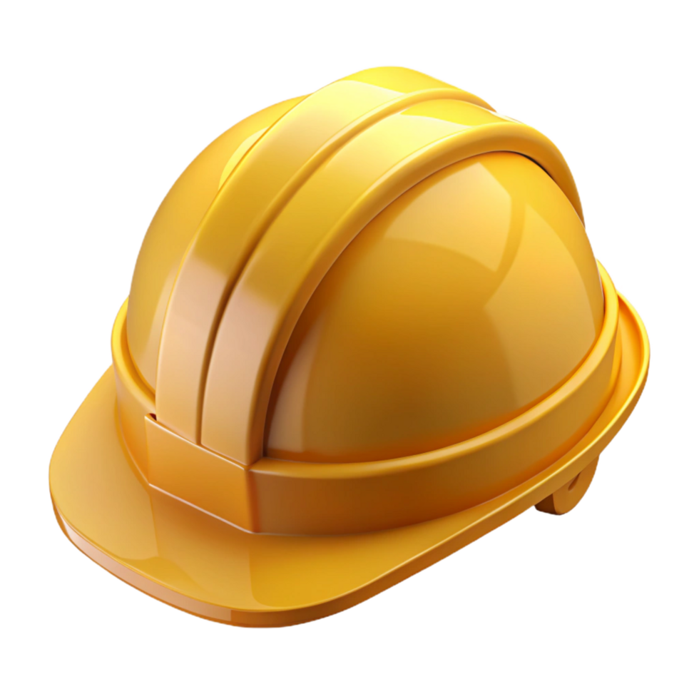 bold dramatic Construction worker hard hat, yellow, safety, NO BACKGROUND with Transparent Background. sharp png