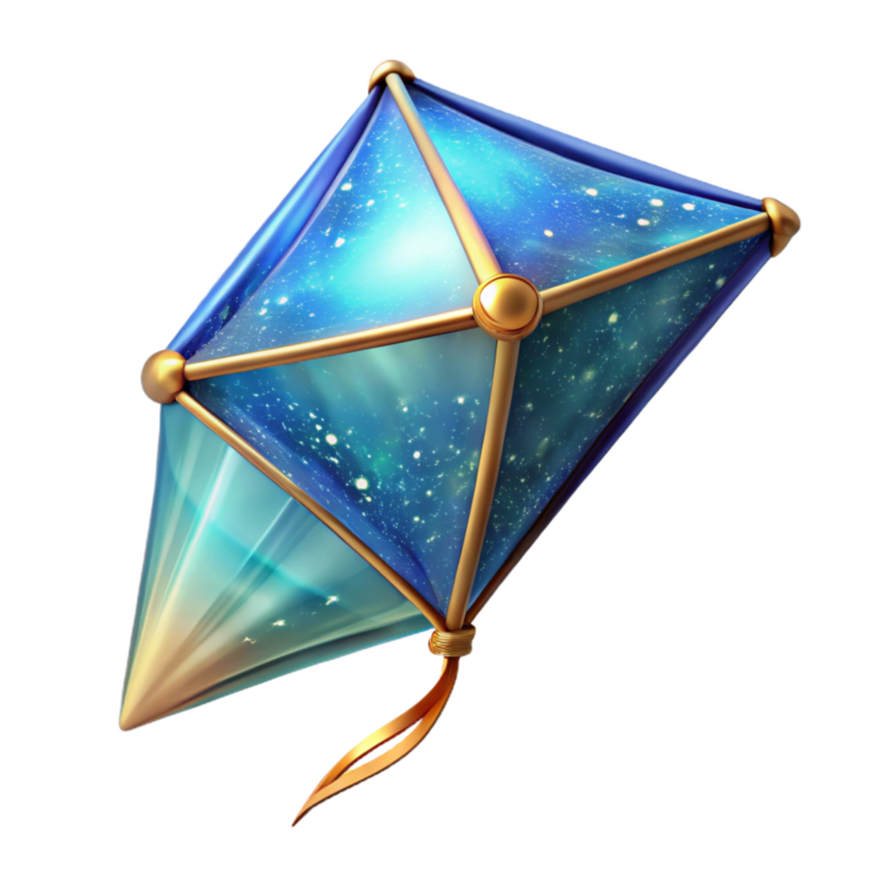 beautiful classic Sky Blue Kite Transparent Background high resolution png