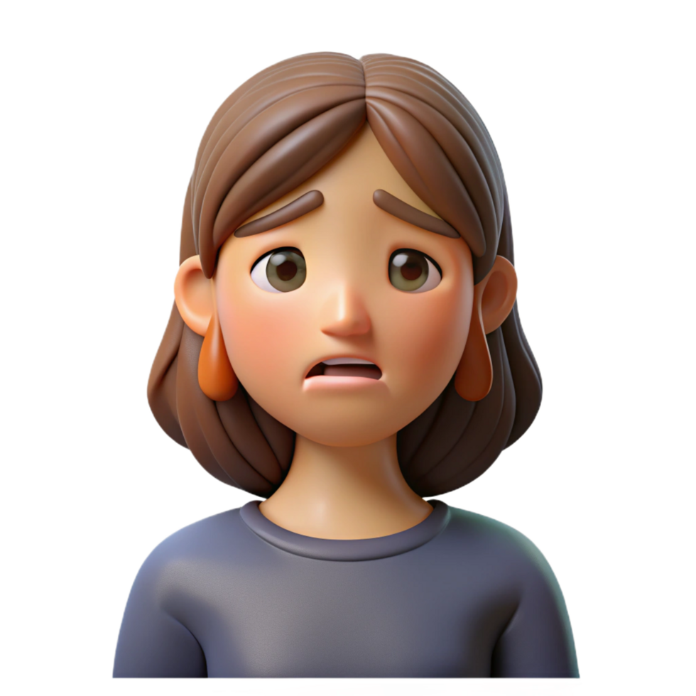 calm pristine Sad woman, tears in eyes, looking down, NO BACKGROUND with Transparent Background. premium png