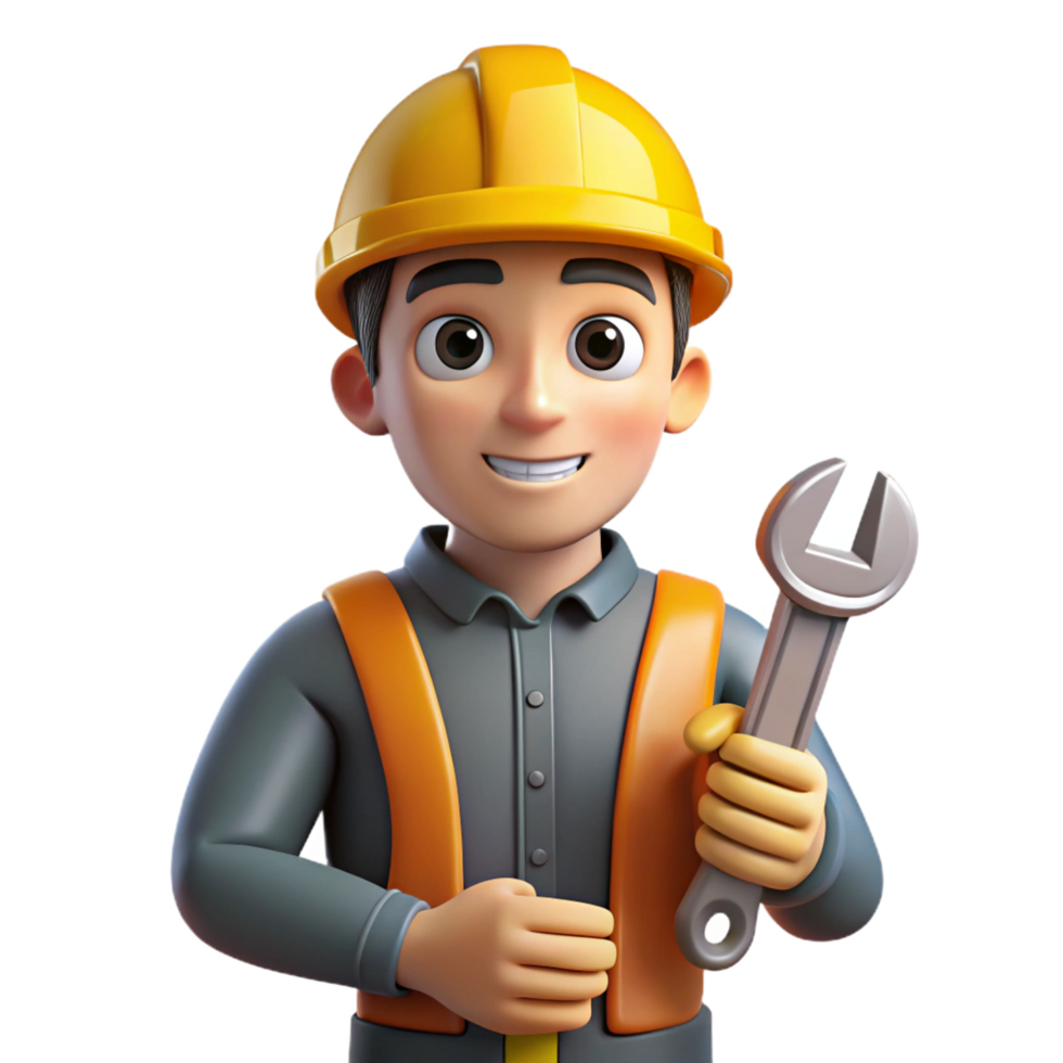 breathtaking intense baroque Construction worker, hard hat, holding wrench, NO BACKGROUND with Transparent Background. expertly shot png