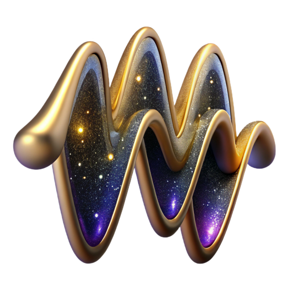 elegant artistic Sound Wave Pattern Isolated with Dynamic Shape Transparent Background high resolution png