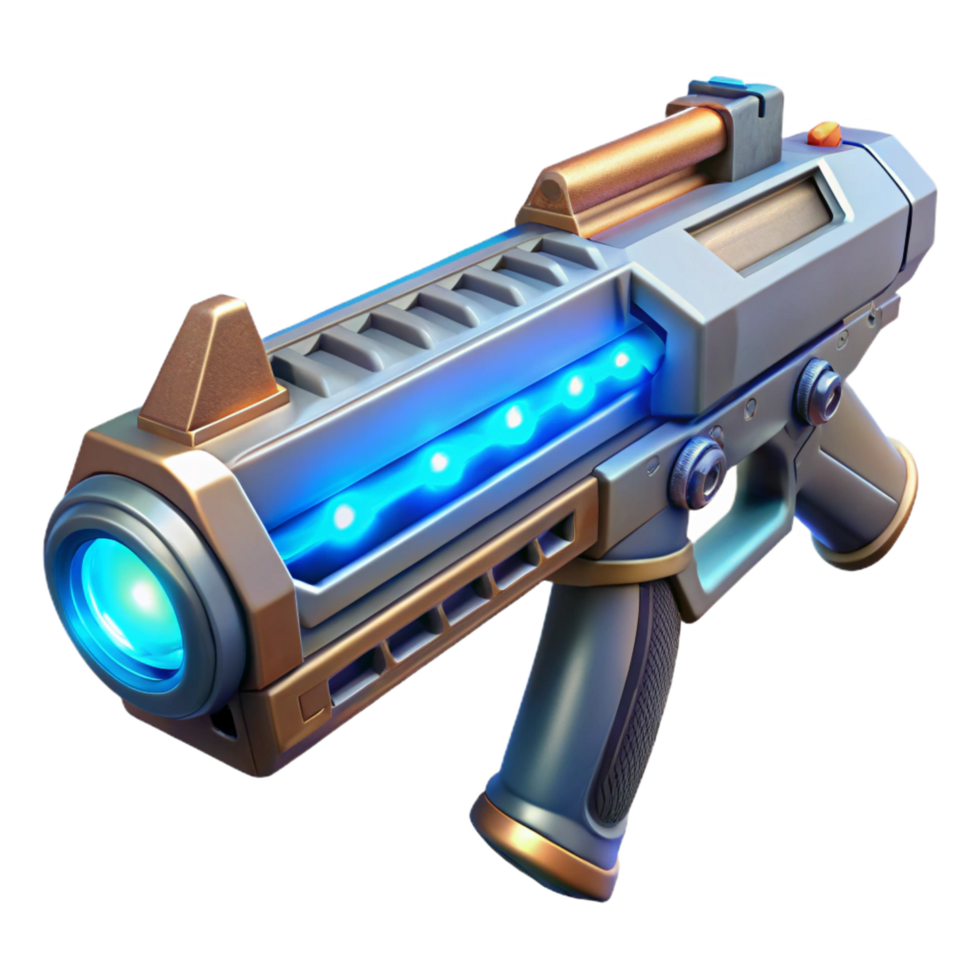 alluring elegant Energy weapon, plasma rifle, futuristic design, glowing energy core NO BACKGROUND with Transparent Background. high quality png