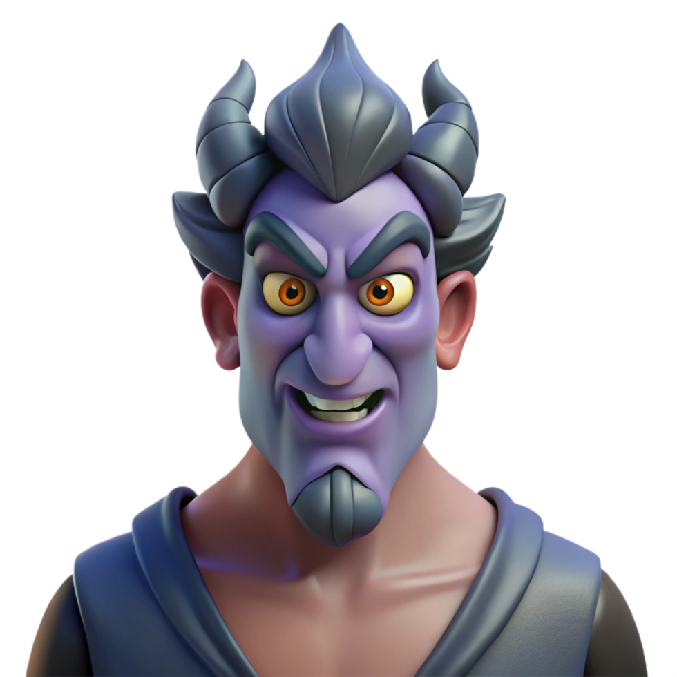 alluring distinctive Hades, god of the underworld, stern expression, NO BACKGROUND with Transparent Background. png