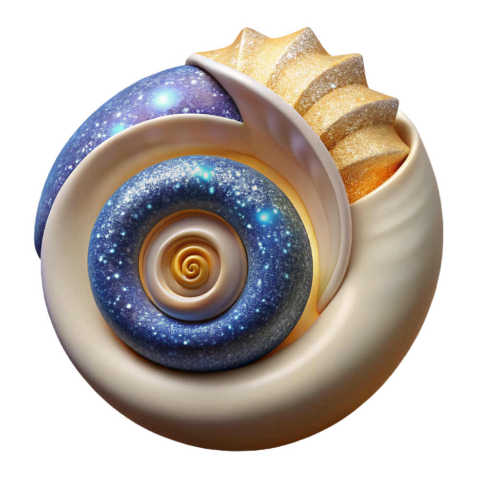 elegant minimalist Spiral Shell Representing Growth and Time Cutout high resolution png