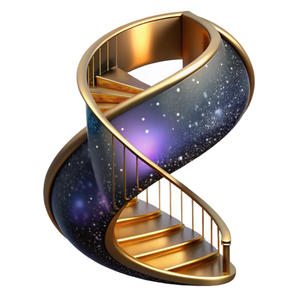 serene creative Spiral Staircase with Realistic Shadow Isolated original png