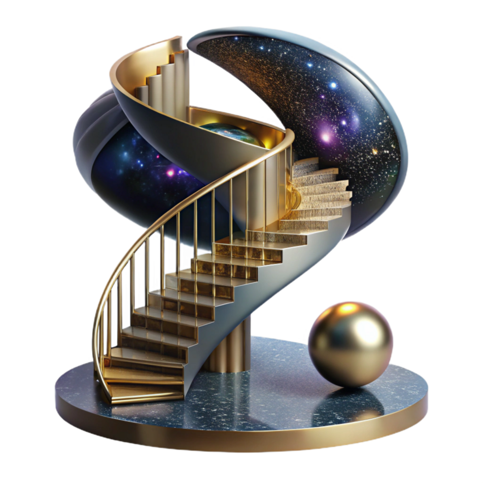 stunning creative Spiral Staircase with Realistic Shadow Isolated genuine png