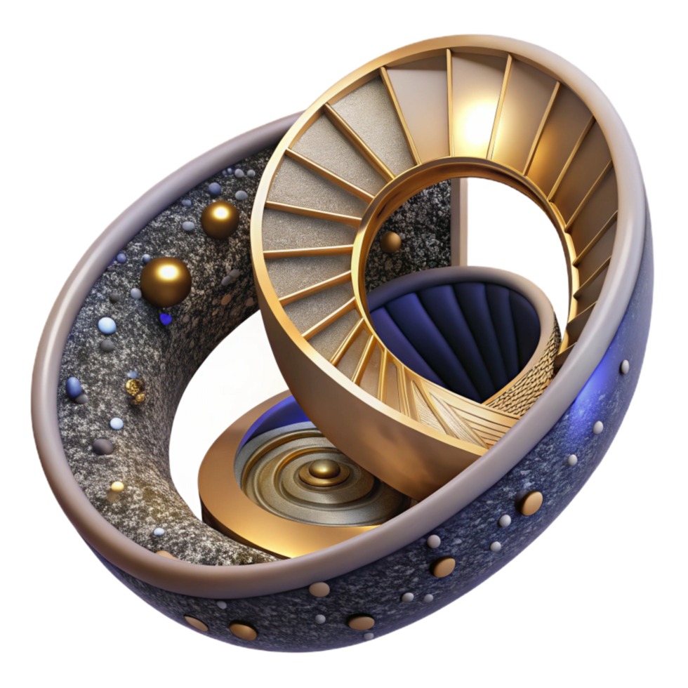 vibrant creative Spiral Staircase Representing Infinity and Time Cutout authentic png