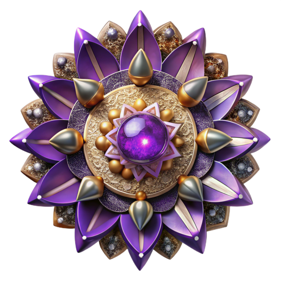 impressive rustic Spiritual Mandala Artwork Purple Transparent high resolution png