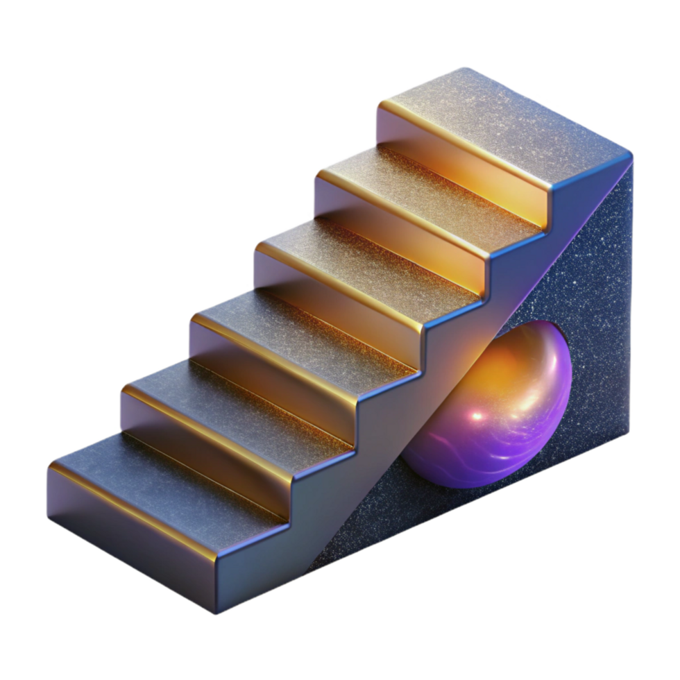 stunning modern Staircase Illusion Ascending Descending Isolated Element professional png