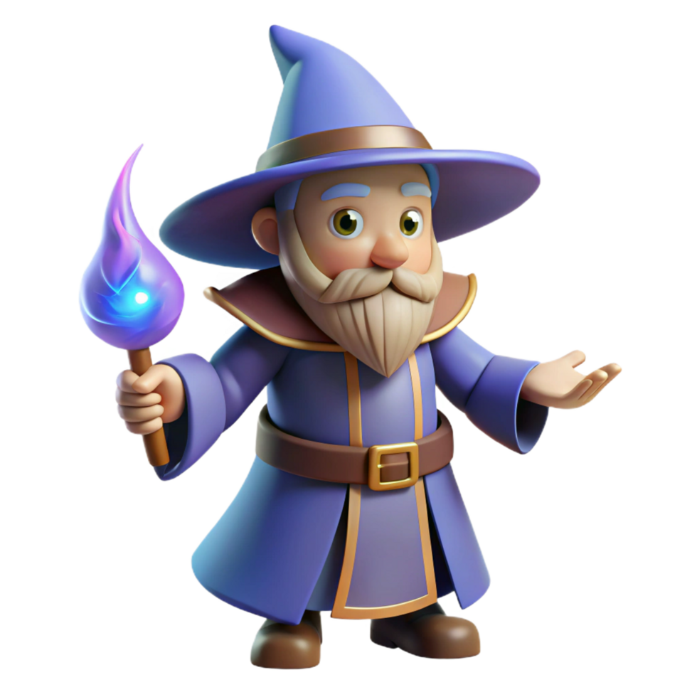 standout victorian A stylized, cartoon-style wizard, casting a spell. NO BACKGROUND with Transparent Background. top-tier png