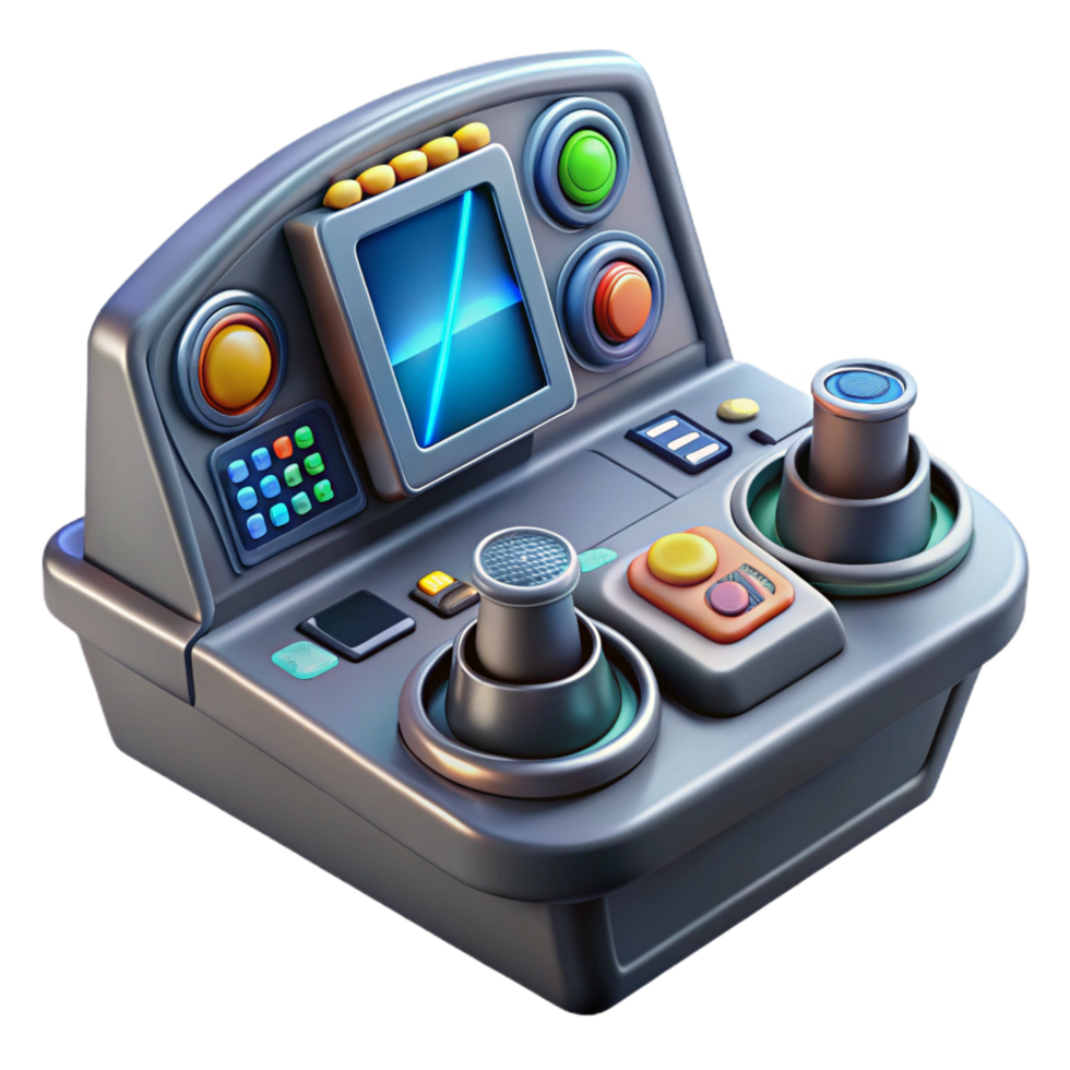 alluring unparalleled Spaceship cockpit control panel, complex buttons, digital displays. NO BACKGROUND with Transparent Background. png