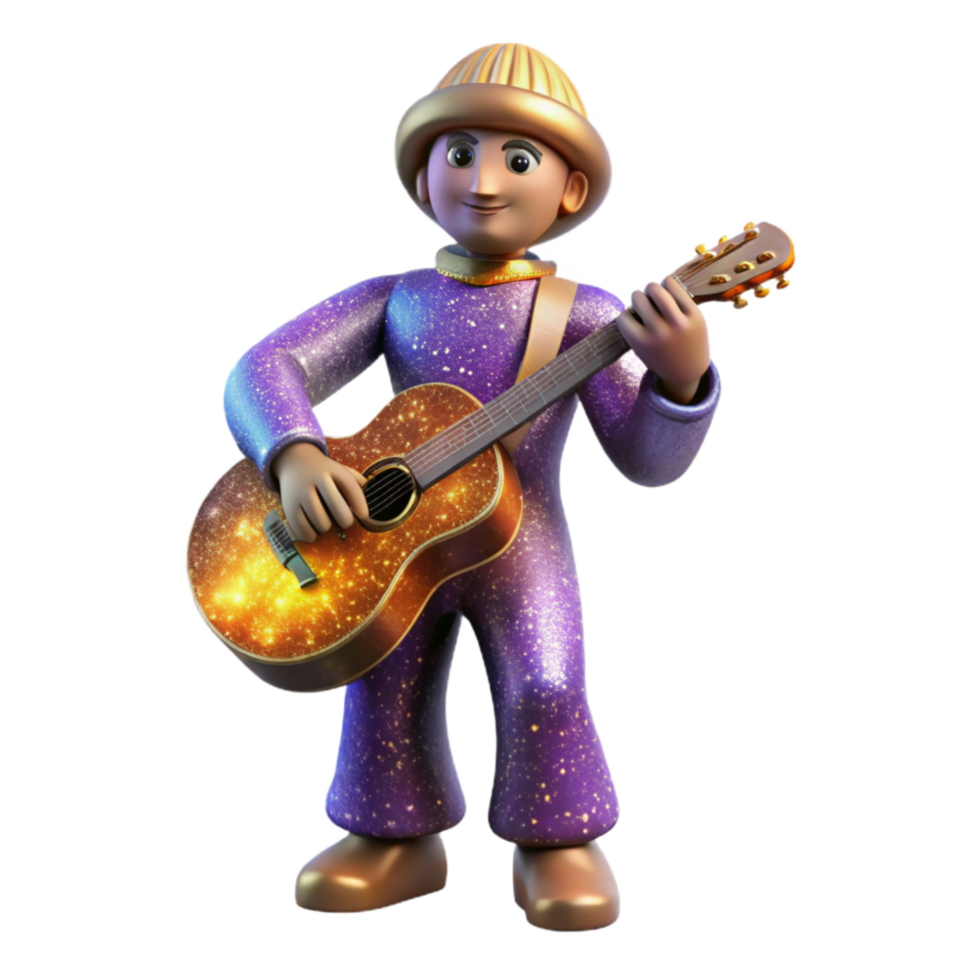 dramatic modern Street Musician Cutout with Expressive Performance Isolated authentic png