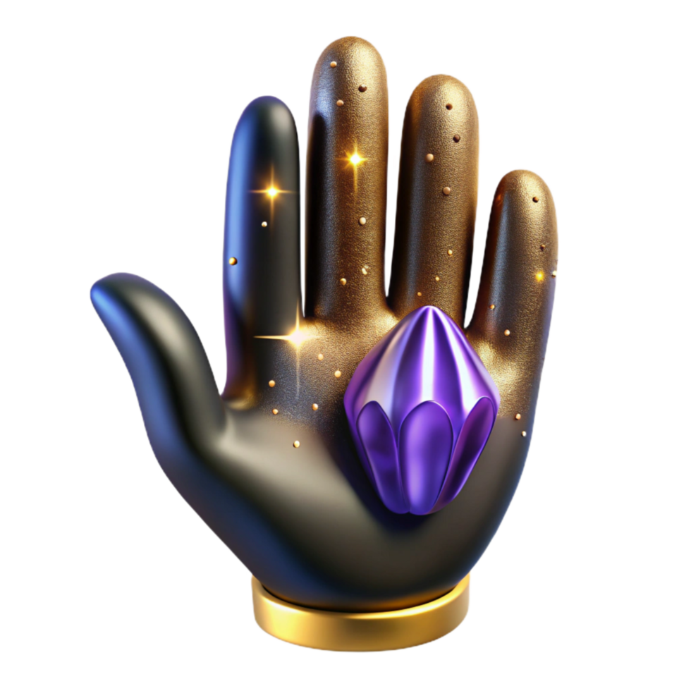 serene abstract Symbolic Hand Gesture Cutout with Dramatic Shadow authentic png